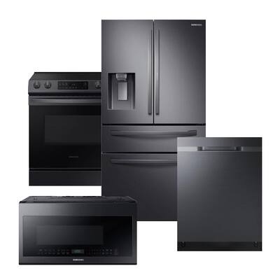 Black Stainless Steel Package With Food Showcase 4 Door French Door Refrigerator The Home Depot