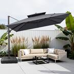 cole and grey cantilever patio umbrella with base PURPLE LEAF 10' x 13' Large Space for Pool 8.4 FT Base size PatioKingdom Cantilever Umbrella with Base,