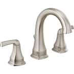 Brushed Nickel Bathroo Faucet, Sanliv Widespread Bathroo Faucet For 3-Hole Sinks 4-8 Inch, 2