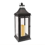 Sunjoy Osborne 20 in. Classic Black Outdoor Battery Powered Lantern  D201007407 - The Home Depot