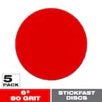 Sourcing Map PSA Sanding Disc Aluminium Oxide Sandpaper 80 Grit 6