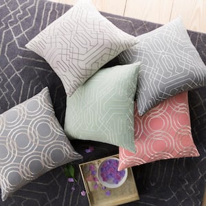 Hermance Geometric Polyester Throw Pillow