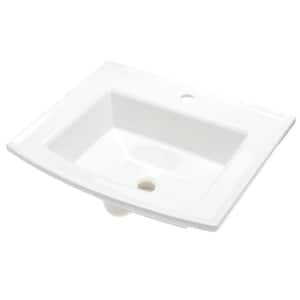 White in Drop-in Bathroom Sinks