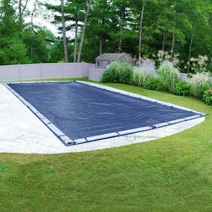 Olympus Rectangular Blue Solid In Ground Winter Pool Cover