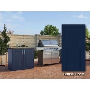 Blue in Outdoor Kitchen Cabinets