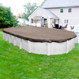Premium Mesh XL Oval Taupe Mesh Above Ground Winter Pool Cover