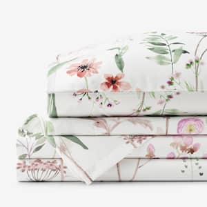 Legends Hotel Spring Medley Wrinkle-Free White Multi Sateen Sheet Set