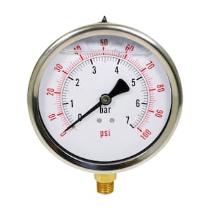 Maximum pressure reading (psi): 100