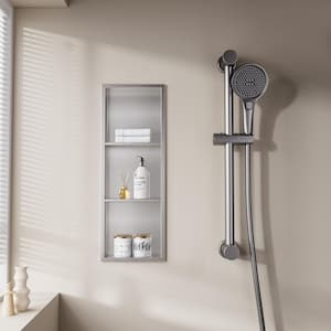 Brushed Nickel in Shower Niches