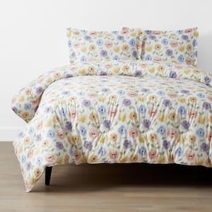 Company Kids Pastel Poppies Organic Cotton Percale Comforter Set