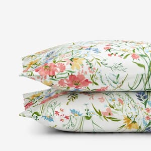 Company Cotton Floral Impressions Cotton Percale Standard Pillowcase
