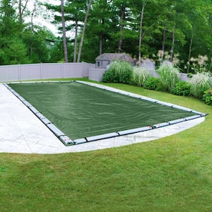 Optimum Rectangular Green Solid In Ground Winter Pool Cover