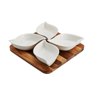 White divided serving dishes