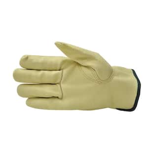 Grain Pigskin Leather Work Gloves (3-Pair)