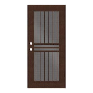Plain Bar Copperclad Surface Mount Aluminum Security Door w/ Perforated Aluminum Screen
