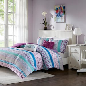 Adley Purple Boho Comforter Set