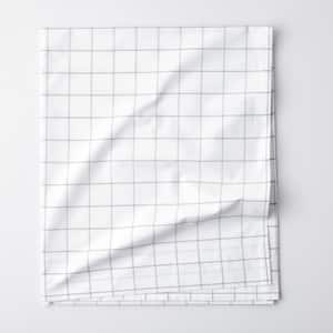 Block Plaid 200-Thread Count Yarn-Dyed Cotton Percale Flat Sheet