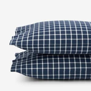 Company Cotton Windowpane Yard-Dyed  Cotton Percale Pillowcase (Set of 2)