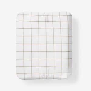 Block Plaid T200 Yarn Dyed Cotton Percale Fitted Sheet