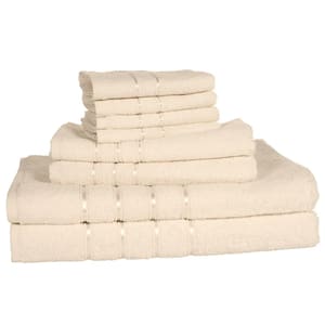 8-Piece Solid Cotton Bath Towel Set