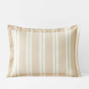 Wide Stripe T200 Yarn Dyed Gold Cotton Percale Sham