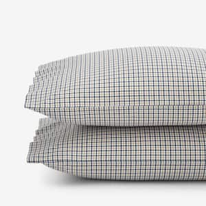 Company Cotton Mini Check Yarn-Dyed Multi Cotton Percale Pillowcase (Set of 2)