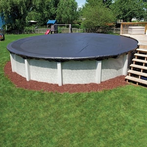 Economy 8-Year Oval Black Above Ground Winter Pool Cover