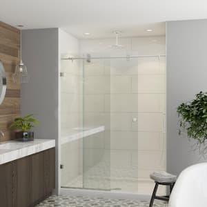 Model 7800 - 56 to 60 in. X 66 in. Frameless Clear Duratuf Heavy Tempered Safety Glass Sliding Shower Door