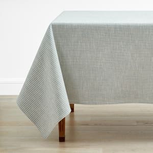 Textured Stripe Yard-Dyed Cotton Tablecloth