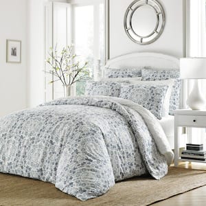 Caldecott Pastel Blue Floral Duvet Cover Set