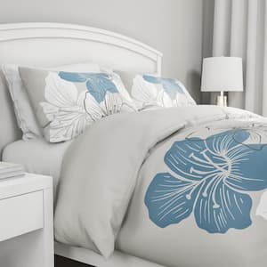 3-Piece Enchanted Floral Design Hypoallergenic Comforter Set