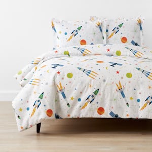 Company Kids Outerspace Organic Cotton Percale Duvet Cover Set