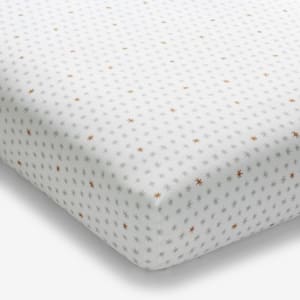 Company Kids Ditsy Stars Gray Organic Cotton Percale Crib Sheet