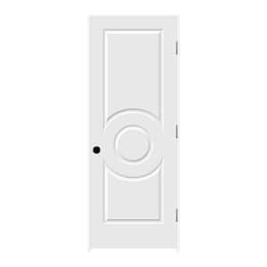 Carved C3140 Smooth 3-Panel Primed MDF Single Prehung Interior Door