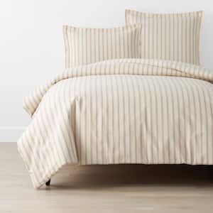 Narrow Stripe T200 Yarn Dyed Cotton Percale Duvet Cover