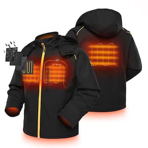 Men's 7.2-Volt Lithium-Ion Soft Shell Heated Jacket with Detachable Hood and (1) 5.2Ah Battery Pack