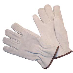 Premium Split Cowhide Straight Thumb Leather Gloves (3-Pair)