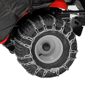Riding Mower in Tire Chains