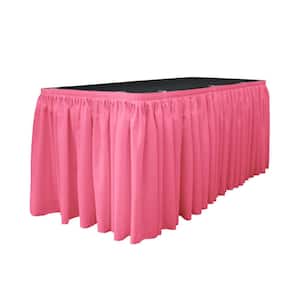 14 ft. x 29 in. Long  Polyester Poplin Table Skirt with 10 L-Clips