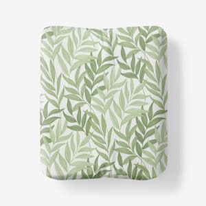 Company Cotton Tulum Leaf Floral Cotton Percale Fitted Sheet