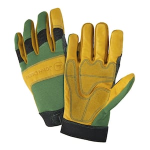 Grain Cowhide Spandex Back Gloves