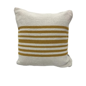 Bold Striped Soft Poly-Fill 22 in. x 22 in. Throw Pillow