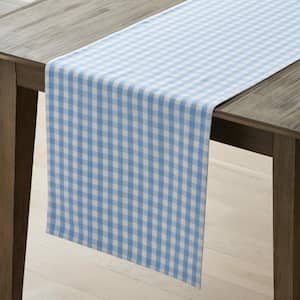 Yarn Dyed Gingham Tabletop 16 in. W x 108 in. L  Geometric Cotton Table Runner