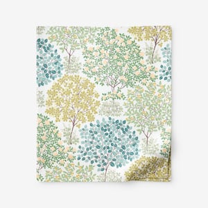 Company Cotton Trees In Bloom Floral Cotton Percale Flat Sheet