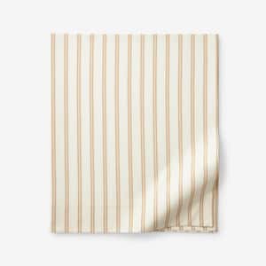 Narrow Stripe T200 Yarn Dyed Cotton Percale Flat Sheet