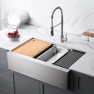 Stainless Steel in Farmhouse Kitchen Sinks