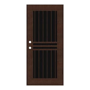 Plain Bar Copperclad Surface Mount Aluminum Security Door with Charcoal Insect Screen