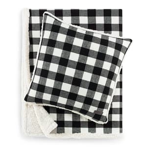 Cabin Plaid Sherpa Reverse 2-Piece Throw Blanket and Pillow Set