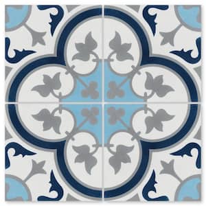 Blue in Cement Tile
