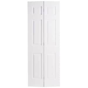 Textured 6-Panel Hollow-Core Primed Composite Interior Closet Bi-fold Door